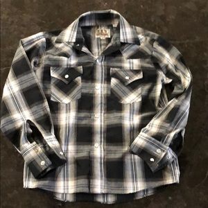 Boys black and gray western shirt